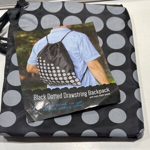 Black Dotted Drawstring Backpack